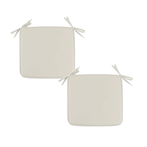 2-Pack Square Seat Cushions (15x15) - Soft Chair Pads with Ties for Indoor/Outdoor Use, Solid Color Comfort for Stools & Dining Chairs (Beige) - color: Beige