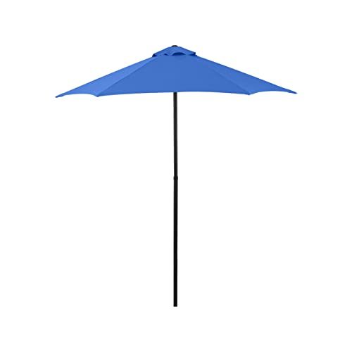 Sunline 7.5 ft Patio Umbrella with Crank & Push Button Tilt, Outdoor Market Umbrella with UV Protection & Wind Vent, Metal Frame for Deck, Pool & Table, Pacific Blue - color: Pacific Blue, size: 7.5 foot