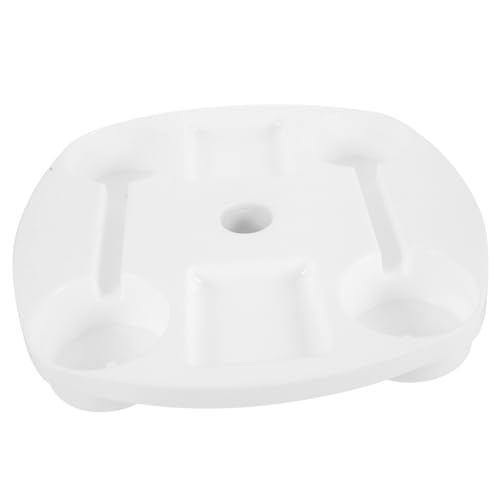BESPORTBLE Outdoor Umbrella Table Tray for Beach and Patio with Cup Holders Sturdy Plastic Outdoor Umbrella Tray with Snack Compartment