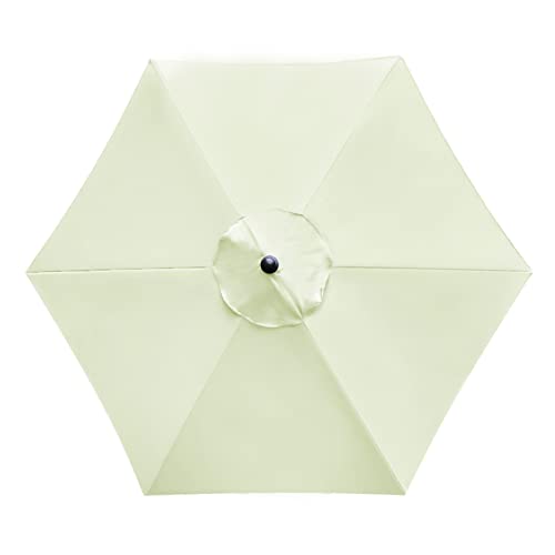 Sunnyglade 7.5ft Patio Umbrella Replacement Canopy Market Umbrella Top Outdoor Umbrella Canopy with 6 Ribs - color: Beige