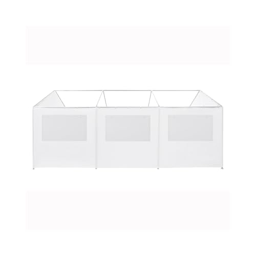 King Canopy 10ft x 20ft Canopy Enclosure Sidewall Kit w/Flaps and Screens, 2 Sides w/Screen, 2 Zippered Ends, 50 Ball Bungees, Fits 10ft 8in x 20ft Frame, Frame and Cover not Included, White