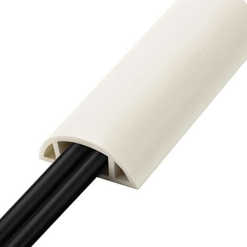 5.5FT Floor Cord Cover, Beige Soft Cable Cover Floor, Large Size Extension Cord Covers for Floor, Power Cord Protector Floor Wire Cover - Cord Channel Diameter: 0.7" (W) x 0.4" (H) - color: Beige, size: Large-5.5ft