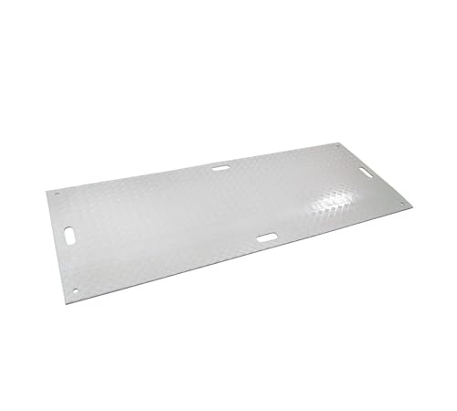 Mytee Products 5 Pk 3' x 8' White Ground Protection Mats with Diamond Plated Tread Design - High Density Polyethylene Mat, Easily Supports 90 Ton Loads on Lawns, Dirt, and Any Other Areas - color: White, size: 3 x 8 Feet, style: 5 - Pack