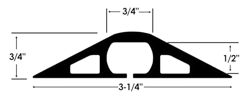 Electriduct D-2 Rubber Duct Cord Cover - Pack of 3X 30 Inch (2.5 Feet) Pieces = 7.5 Feet Black Floor Cable Protector