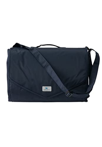 Little Unicorn 5'x7' Outdoor Family Picnic & Beach Blanket | Durable & Water-Resistant Fabric | Compact Fold & Easily Wipes Clean | Zipper Pocket (Navy Plaid) - color: Navy Plaid, size: 5 x 7