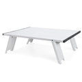 Small Folding Camping Table, Ultralight Portable Mini Beach Table with Carry Bag, Compact Low Side Picnic Tables Aluminum for Beach Camping, White - color: White