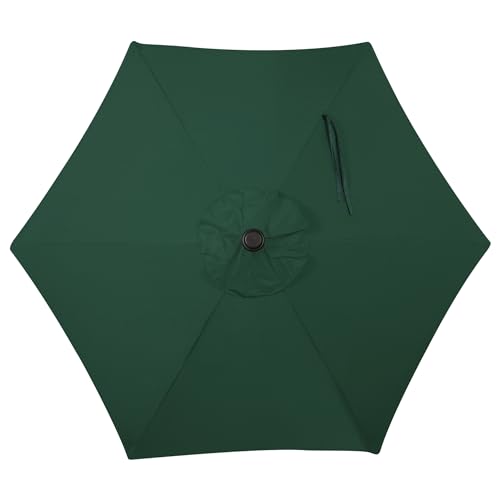 Blissun 7.5 ft Patio Umbrella, Yard Umbrella, Outdoor Market Umbrella with Push Button Tilt Crank, Dark Green - color: Dark Green