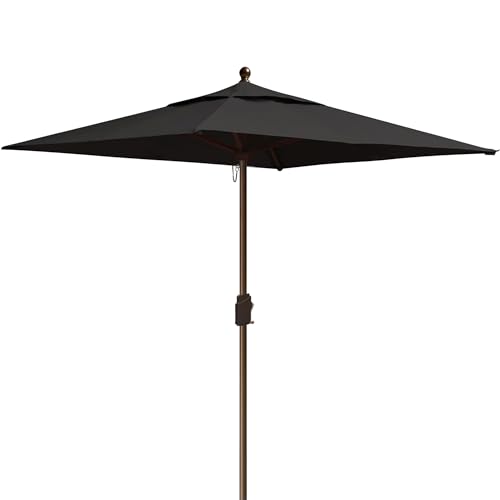 EliteShade USA 10-Year-Non-Fading 6x6Ft Square Market Patio Umbrella, UPF 50+ UV Protection Performance Sun Umbrella, Heavy Duty Commercial Grade Outdoor Table Umbrella with Crank, Windproof Vented Top for Garden, Pool, Deck and Outdoor Playsets, Black -