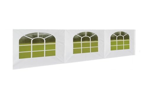 Heavy Duty Replacement Side Wall Panel with Arch Windows, 12 Mil for Party Tent Canopy (White 3 Window – 30 ft Valance Side Wall, Large Arch Windows, 12 Mil Heavy Duty Replacement Panel (1 Pc)) - style: White 3 Window – 30 ft Valance Side Wall, Large Arch
