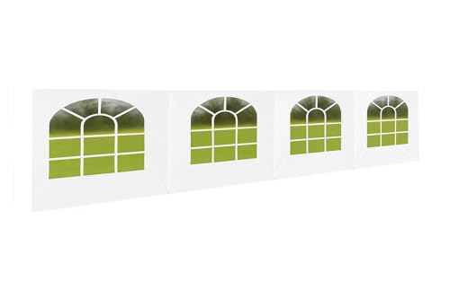 Heavy Duty Replacement Side Wall Panel with Arch Windows, 12 Mil for Party Tent Canopy (White 4 Window – 40 ft Valance Side Wall, Large Arch Windows, 12 Mil Heavy Duty Replacement Panel (1 Pc)) - style: White 4 Window – 40 ft Valance Side Wall, Large Arch