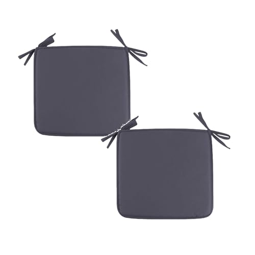 2-Pack Square Seat Cushions (15x15) - Soft Chair Pads with Ties for Indoor/Outdoor Use, Solid Color Comfort for Stools & Dining Chairs (Dark) - color: Dark