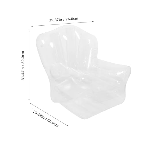 Transparent Inflatable Sofa Chair - PVC Blow Up Couch Portable Clear Lounger - Camping Lazy Air Couch for Balcony Pool Picnic