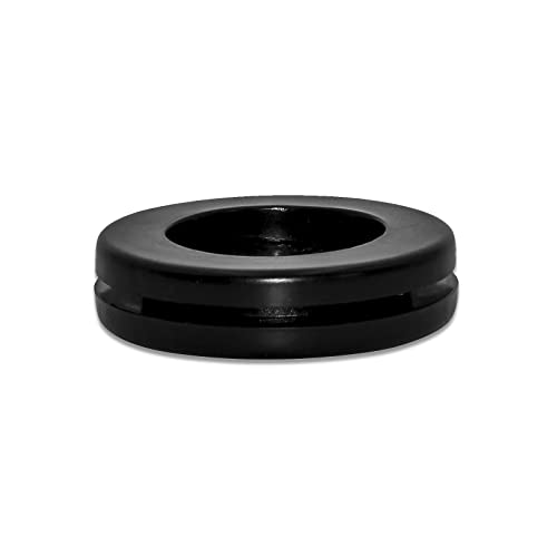 Flyshop Black 25mm 1" Rubber Grommet, 20mm 13/16" ID, Drill Hole Grommets Synthetic Rubber Plug Wire Protection, Round, Double-Sided, 4-Pack (Size 20mm x 25mm) - size: 1" (25mm) Drill Hole