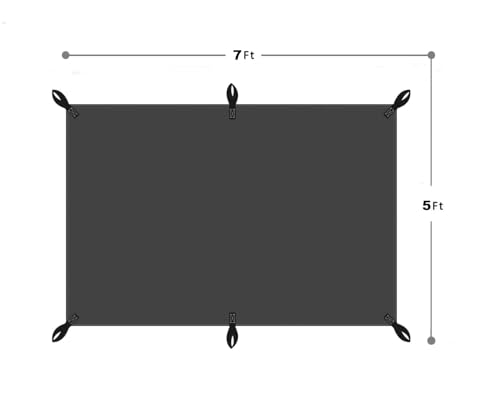 20 Mil Black Waterproof tarp 5×7ft (2 Pack) Heavy Duty Canvas Cover for Outdoor All Weather Oxford Tarpaulin for Truk Bed Roof, Boats, Pool, Woodpile, Robust, Rip & Tear Proof - size: 5x7ft 2Pack