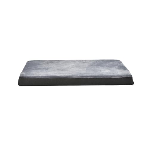 Amazon Basics Dog Bed with Cooling Gel Memory Foam, Machine Washable Removable Cover, Anti-Slip Bottom, Pressure-Relief Support for Dogs up to 90lbs, Extra Large (41" x 29"), Grey - color: Grey, size: Extra Large, style: Mattress Bed