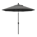 California Umbrella 9' Rd Pacific Trail Series Aluminum Patio Umbrella, Crank Lift, Push Button Tilt, Black Finish, Sunbrella Charcoal Fabric - color: Charcoal