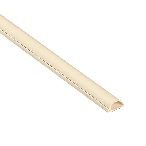 D-Line Half Round Cord Hider, Patented Cable Cover, Hide TV Wall Mount Wires, Raceway for Cords, Decorative Wire Covers, Paintable, Adhesive Cable Concealer, 1x 0.78in W x 0.39in H x 39in L, Beige - color: Beige, size: 0.78x0.39in - 1x 39in