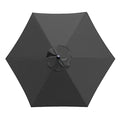 Sunnyglade 7.5ft Patio Umbrella Replacement Canopy Market Umbrella Top Outdoor Umbrella Canopy with 6 Ribs - color: Black