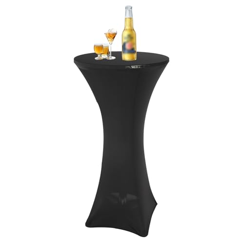 REDCAMP 24in Aluminum Folding Cocktail Table with Black Cover, Tall Round Bar Table Highboy Pub Table with Flip-Up Top for Parties Restaurant, 30" /45" Two Heights Adjustable - color: Black Set, 1, size: 24" Round Table