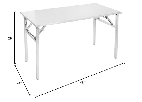 Small Stainless Steel Folding Table, Portable Camp Picnic Party Dining Table No Assembly Sturdy Small Folding Desk (48" x 24")… - size: 48*24