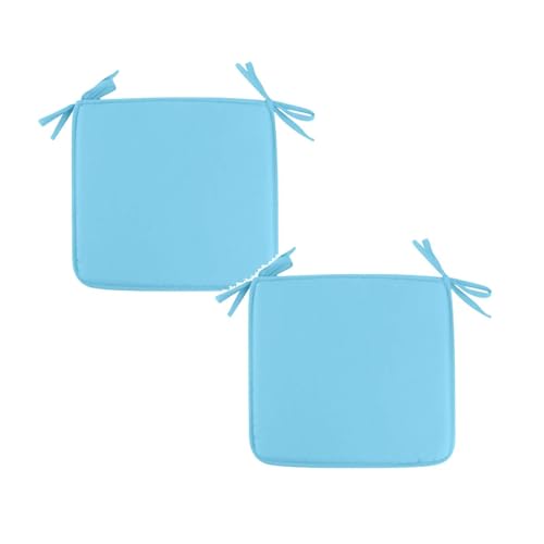 2-Pack Square Seat Cushions (15x15) - Soft Chair Pads with Ties for Indoor/Outdoor Use, Solid Color Comfort for Stools & Dining Chairs (Sky) - color: Sky