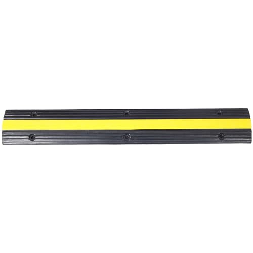 Rubber Cable Protector Ramp,1 Channel, 6600lbs Load Capacity, Easy Installation with Bolts, Ideal for Asphalt, Concrete, Gravel Driveways, Indoor & Outdoor Protection for Cords, Wires, Pipes - size: 2 Packs