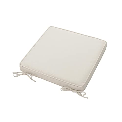 Magpie Fabrics Indoor Outdoor Waterproof Square Chair Cushion, 18 x 18 x 2.5 Inch, 2 Pack, Water Resistant Seat Cushions, for Patio Garden Office, Cream - color: Cream