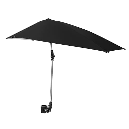 Sport-Brella Versa-Brella SPF 50+ Adjustable Umbrella with Universal Clamp - color: Jet Black, style: REG