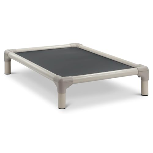 Kuranda Chewproof Elevated Pet Bed - Almond PVC - 25" x 18" - Cordura Nylon - Smoke - color: Smoke, size: 25" x 18" - Almond PVC
