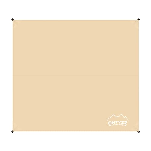 ONTYZZ Khaki Rectangle Tent Footprint Waterproof Camping Tarp Two in One Ground Sheet Mat and Tent Tarp for Camping Outdoor Hiking Beach Picnic, 149 * 220㎝ - color: Rect.- 149*220㎝