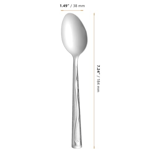 150 Pieces Dinner Spoons Set, 7.24 Inch Stainless Steel Spoons Silverware Spoon Bulk Mirror Polished Metal Dessert Spoon for Home Kitchen, Restaurant Dishwasher Safe