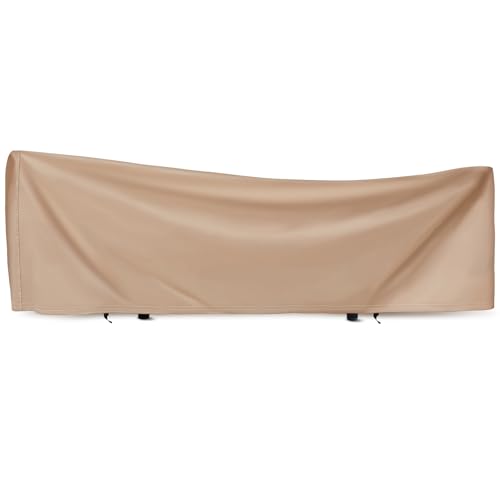 Tranqun Hammock Cover 188" W x 58" D x 20" H, Fits 14-16 ft Hammock Stand, Heavy Duty 420d Oxford Waterproof UV Resistant Outdoor Patio Cover with Adjustable Buckle Straps, Double Stitched Seam(Khaki) - color: Khaki