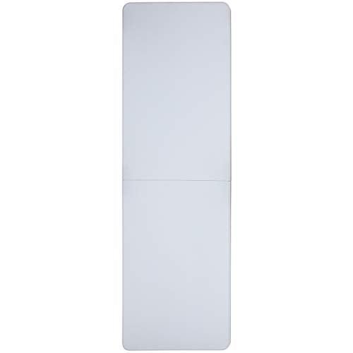 EMMA + OLIVER 8' Height-Adjustable Rectangular Bi-Fold Plastic Folding Table, Long Plastic Foldable Table for Residential Indoor/Outdoor Events, White