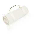 Kids Picnic Blanket, Kids Beach Mat – Medium 4’9” × 3’3” Compact Canvas, Easy to Fold & Carry - color: Creamy White + Dark Olive Strap, size: 4'9" x 3'3"