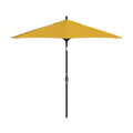 California Umbrella 9' Round Aluminum Market Umbrella, Crank Lift, Push Button Tilt, Black Pole, Lemon Olefin - color: Lemon