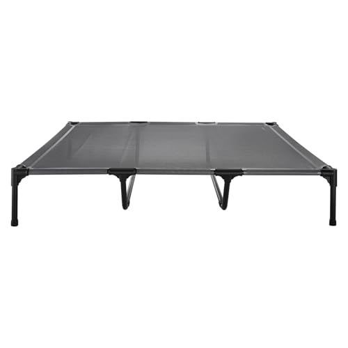 VEVOR Elevated Dog Bed for Large Dogs, Portable Raised Dog Cot with Steel Metal Frame and Breathable Teslin Mesh, Indoor & Outdoor Pet Cooling Raised Hammock Bed, XL, Gray - size: XL-No Pillow