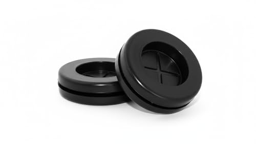 Flyshop Black 12mm 1/2" Rubber Grommet, 10mm 3/8" ID, Hole Grommets Synthetic Rubber Plug Wire Protection, Round, Double-Sided, 4-Pack (Size 10mm x 12mm) - size: 1/2" (12mm) Drill Hole