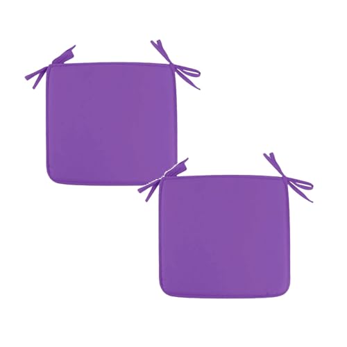 2-Pack Square Seat Cushions (15x15) - Soft Chair Pads with Ties for Indoor/Outdoor Use, Solid Color Comfort for Stools & Dining Chairs (Purple) - color: Purple