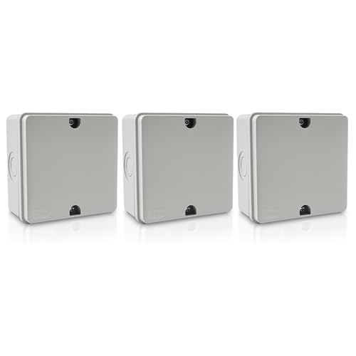 NineLeaf Junction Box, Waterproof Electrical Box IP66 Water Resistant Dustproof ABS Plastic Project Enclosure for Electronics, External Size 4.2 x 4.2 x 2.3 inch (107 x 107 x 58 mm),3PK - color: 3PK, size: 107x107x 58mm