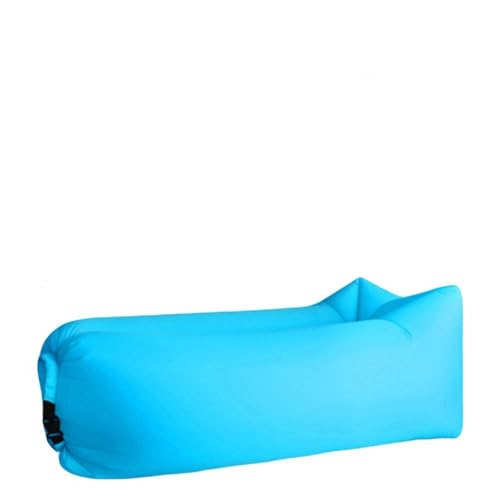 Inflatable Lounger Air Sofa, 210T Polyester, Portable Waterproof Couch with Carry Bag, Supports 450 LBS, for Camping, Beach, Travel (Sky Blue) - color: Sky Blue