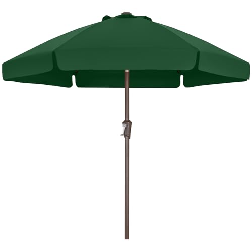 ABCCANOPY 7.5ft Scalloped Patio Umbrella, Outdoor Table Umbrella with Tilt and Crank, Fiberglass Ribs Deck Umbrella for Patio, Pool, Garden, Picnic (Green) - color: Green, size: 7.5FT