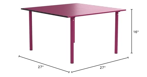 A2716F Low Aluminum Portable Table with Carrying Bag, Fuchsia - color: Fuschia