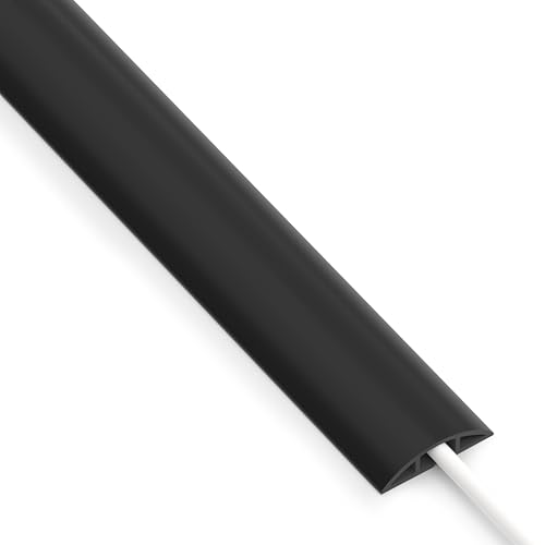 ZhiYo 3.6ft Cord Covers for Wires on Floor, Cord Hider Floor Hide Extension Cords, Soft PVC Cable Cover Cable Protector, Wire Cavity W0.62in H0.31in, Black - color: Black, size: 1.6'' W X 3.6' L