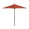 California Umbrella 9' Round Aluminum Market Umbrella, Crank Lift, Push Button Tilt, Black Pole, Sunset Olefin - color: Sunset