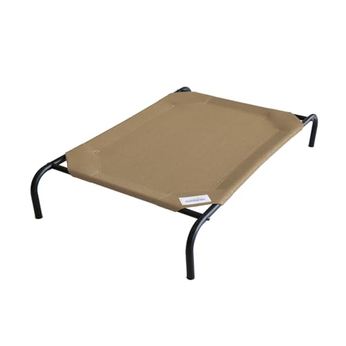 Coolaroo Original Elevated Dog Bed - Breathable Off-The-Ground Pet Bed with Cooling Fabric, Joint Relief & Moisture-Resistant Fabric, 100% Recyclable, Easy Clean, Nutmeg, Large - color: Nutmeg, style: Large Dog Bed