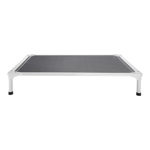 VEVOR Chew Proof Elevated Dog Bed, Portable Raised Dog Cot with Aluminum Tube Metal Frame and Breathable Textilene Mesh, Indoor & Outdoor Pet Cooling Raised Hammock Bed, L, Gray - size: L
