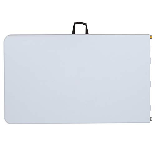 Flash Furniture Kathryn 8' Rectangular Adjustable Plastic Folding Event Table with Carrying Handle, Bi-Fold Table for Indoor/Outdoor Events, White