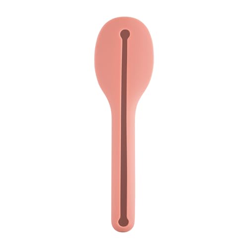 BergHOFF Leo Premium 18/10 Stainless Steel 4Pc Reusable Travel Flatware Set Knife Spoon Fork Sleeve with Silicone Sleeve Dishwasher safe, Pink