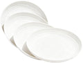 4 Pcs Unbreakable Wheat Straw Plates Set, 7.8 Inch Reusable Plastic Dinner Plates, Microwave Dishwasher Safe, Lightweight Plates for Kitchen Camping, BPA Free (White) - color: White