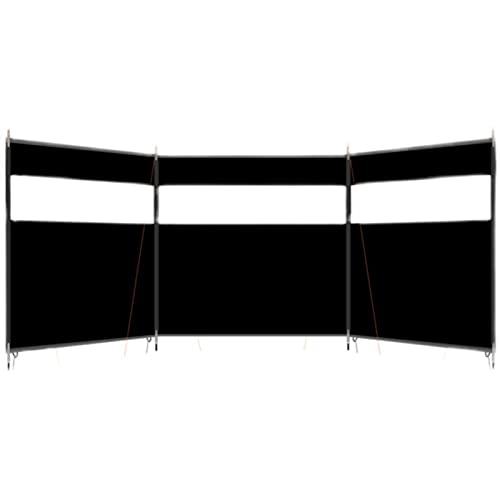 Camping Windbreaks，Beach Windshield Shelter, Outdoor Privacy Shield with Top Window, for Garden Charcoal Grills BBQ Picnic(Black,4.4m) - color: Black, size: 4.4m